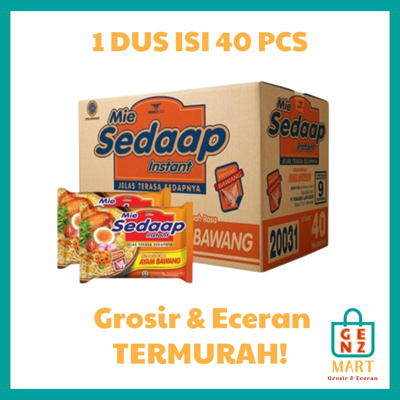 

Mie Sedap Kuah Rasa Ayam Bawang Dus Karton / Mie Sedap Ayam Bawang / Mie Kuah Ayam Bawang / Mie Rebus Grosir Murah