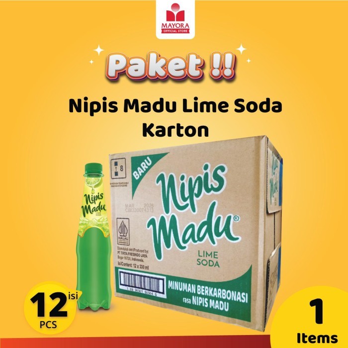 

Nipis Madu Lime Soda Minuman Berkarbonasi Rasa Nipis Madu Per Karton Isi 12 Botol