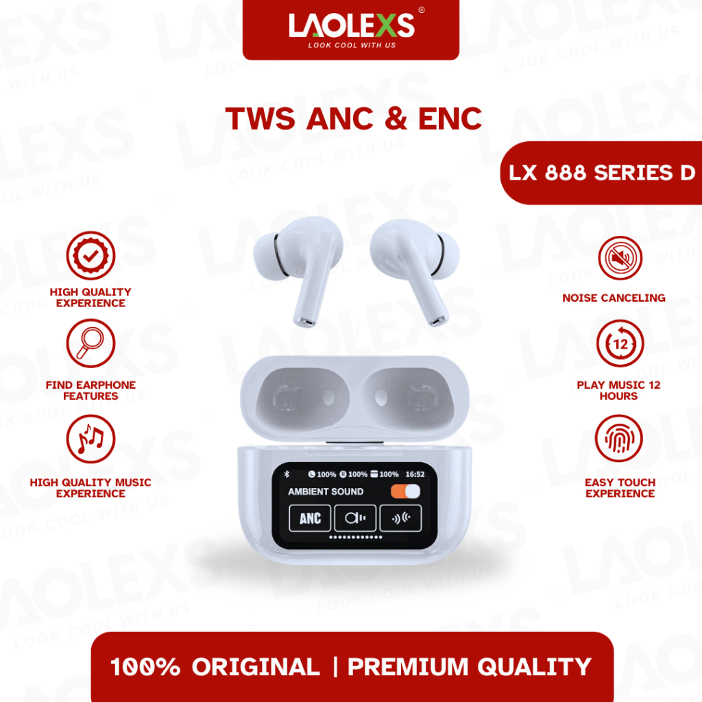 LAOLEXS - TWS Earphone Bluetooth Touchscreen Active Noise Reduction  H/F LX-888 SERIES D-AVATAR ANC/