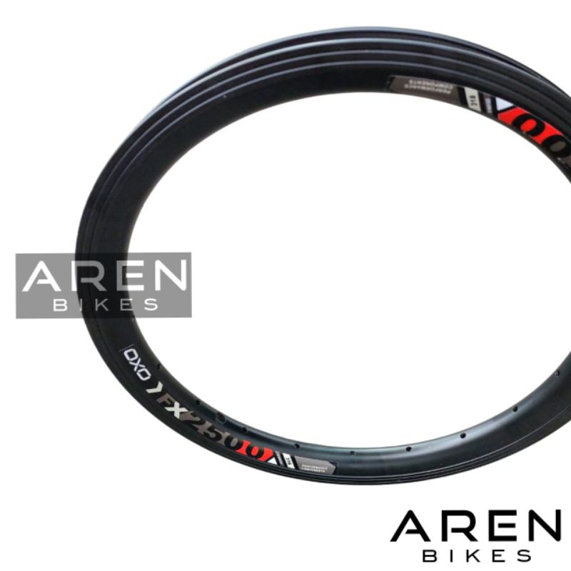 VELG SEPEDA 16 OXO FX 2500 DOUBLE WALL LUBANG 20 HOLE 20H RIMS RIM HITAM ALLOY ALUMUNIUM SELI LIPAT 