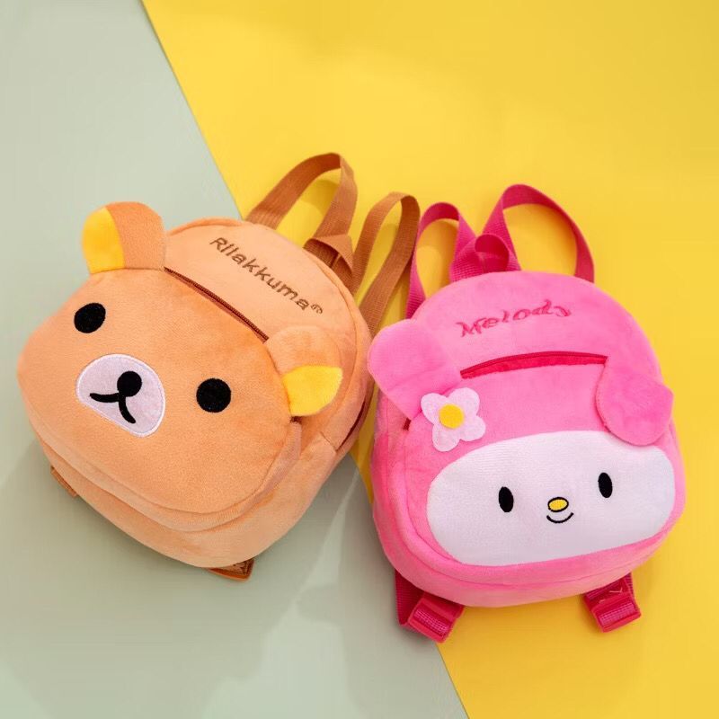 [Ukuran Besar & Kecil] Tas Ransel Anak Karakter Bag Backpack Mini Motif Cartoon Cute Lucu Bahan Lemb