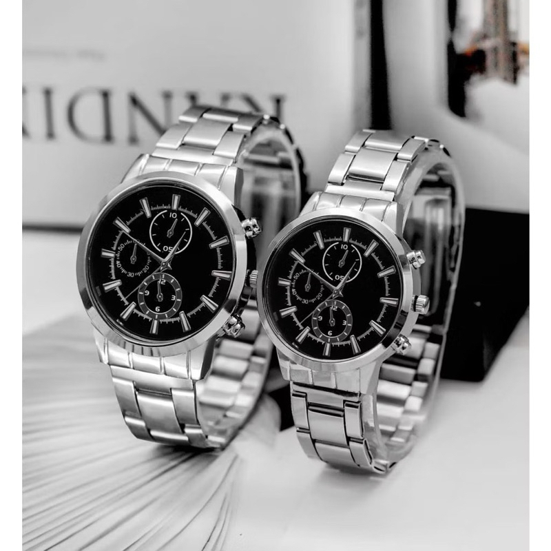 (Cod)Jam Tangan Couple ARMY Dv2 Strap Rantai/Stell(Dikirim Jakarta)