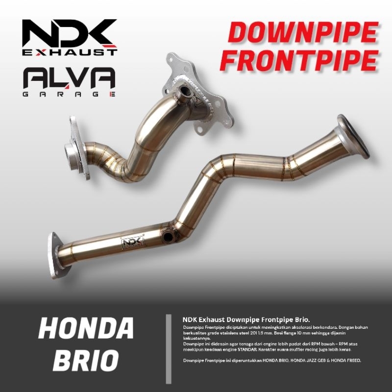 Downpipe Frontpipe Brio merk NDK Exhaust Knalpot Racing Mobil Brio bagian Downpipe Frontpipe