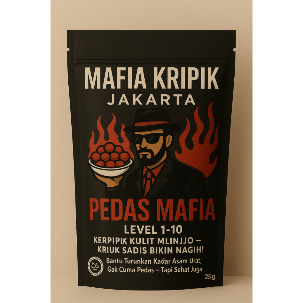 

Kripik Kulit Mlinjo Mafia Jakarta Camilan Viral Pedas Mafia Renyah Nendang Snack Enak 25g