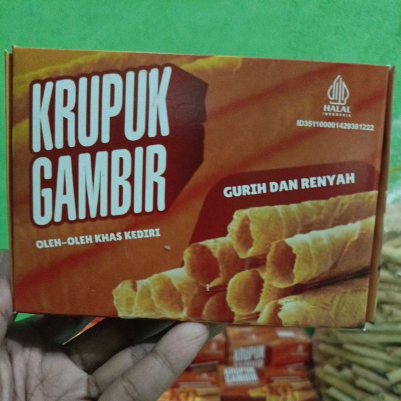 

krupuk gambir kemasan premium renyah dan nikmat