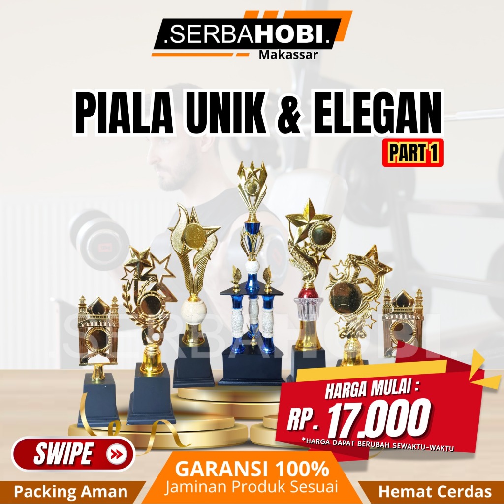 Piala Akrilik Panjang 45cm / Piala Juara Set 1/2/3 / Pialah Penghargaan Kekinian Termurah /  Piala O