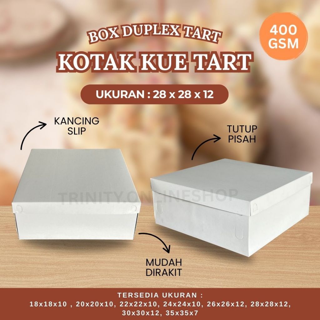 

Kotak Kue Tart 28x28x12Kotak Cake Tinggi Kotak Kue Ulang Tahun Duplex Tutup Pisah Kancing Slip Snackbox Kotak Putih