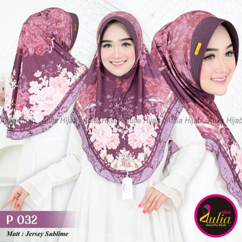 (AULIA 032) Jilbab Bergo Daily Motif/Bergo Printing/Printing Sublime kode 032 Ori Aulia