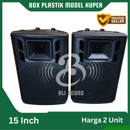 BOX SPEAKER MODEL HUPER 15 INCH 2 UNIT BOK KOSONG 15IN 15" FIBER PLASTIK ORIGINAL