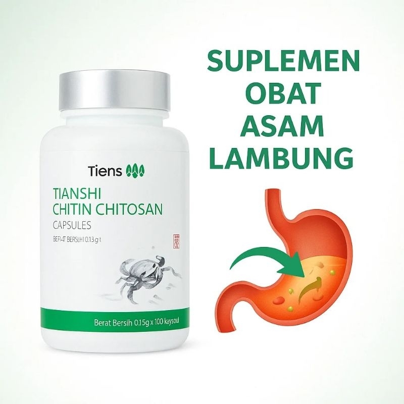 Tiens Tianshi Chitin Chitosan Capsules - Suplemen Obat Asam Lambung herbal