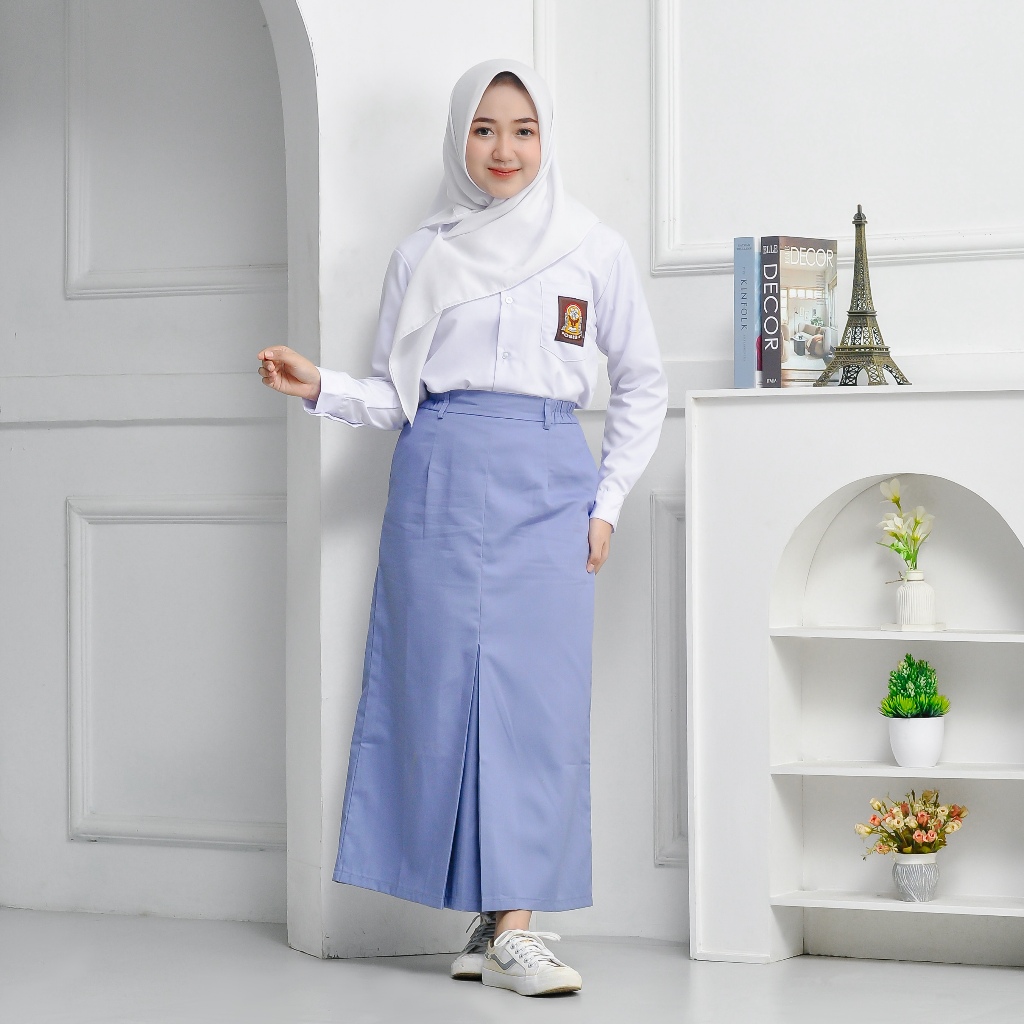 FARMERS - Setelan sma Seragam sma Kemeja sma Baju sma Atasan sma Osis putih lengan panjang Unisex