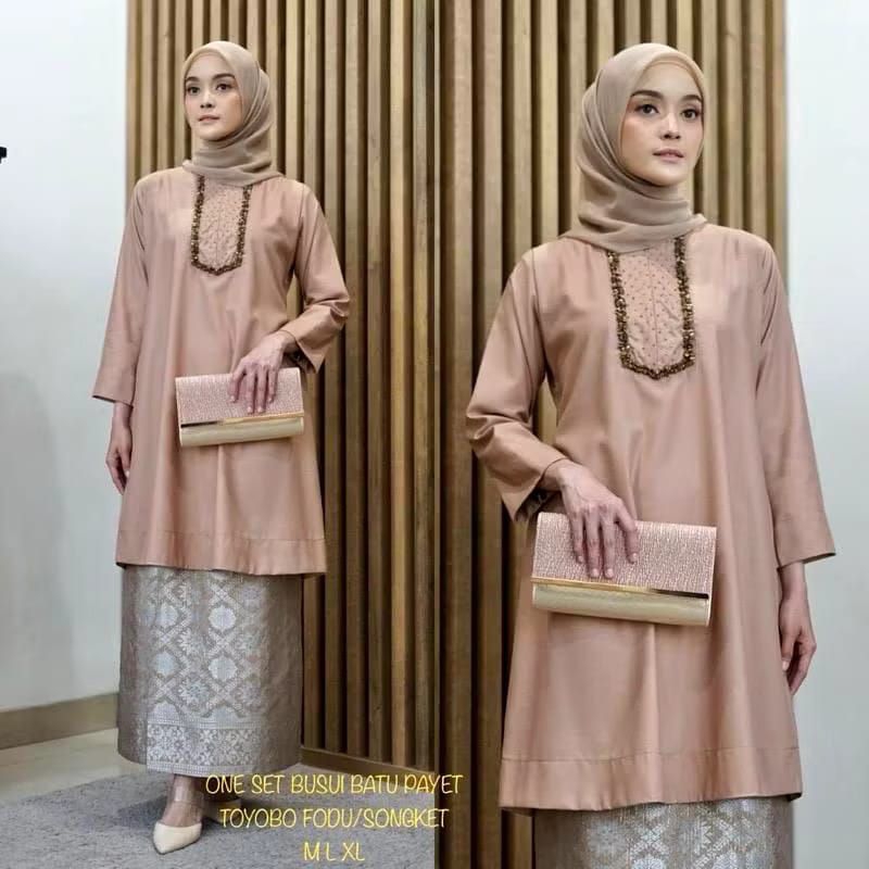 TUNIK BATU PAYET - TUNIK BATU KAMARI // KEBAYA SET ROK SONGKET - BATU PAYET BAHAN TOYOBO REAL PICT O