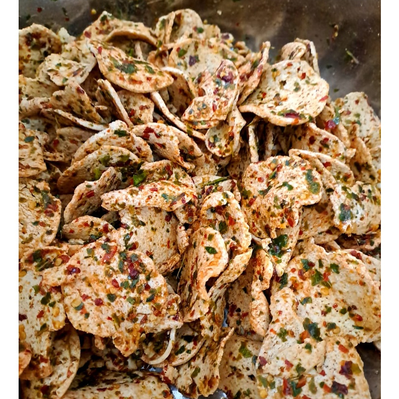 

Basreng Koin Pedas Daun Jeruk 250grm Cikruh Gurih Renyah