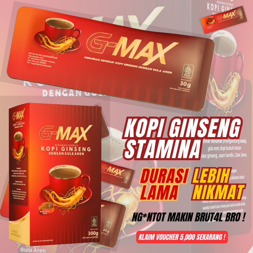 

Kopi G-Max 1 Sachet Hanya 15 Ribu - Stamina Jadi Jreng - Kuat Nguli Seharian