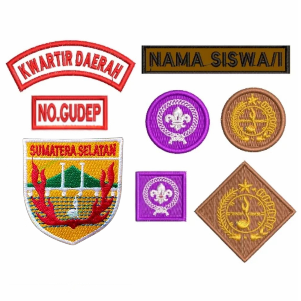 (LANGSUNG JADI) Atribut Set Pramuka Komplit Kwarda Sumatera Selatan SUMSEL Cowo Cewe Bordir Nama Ser