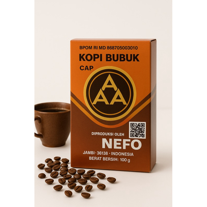 

Kopi Bubuk Cap AAA – Kopi Tradisional Khas Jambi 100g | Rasa Kuat & Nikmat | Produksi NEFO Resmi BPOM