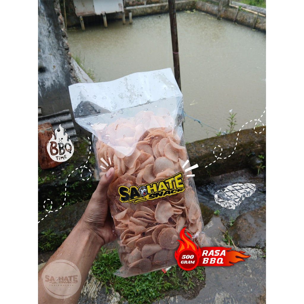 

Keripik Molring Sa-hate Snack Tasikmalaya Rasa barbeque - 500gr