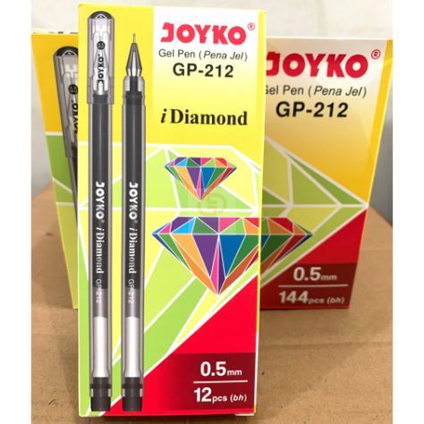 

Gel Pen Pulpen Pena Joyko GP-212 iDiamond 0.5 mm (1 Box isi 12 Pcs) / Pulpen Joyko