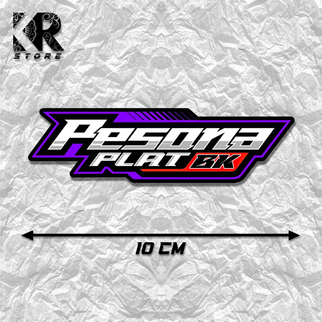 Stiker PESONA PLAT BK | sticker motor | sticker variasi | Sticker racing stiker mobil | KR STORE
