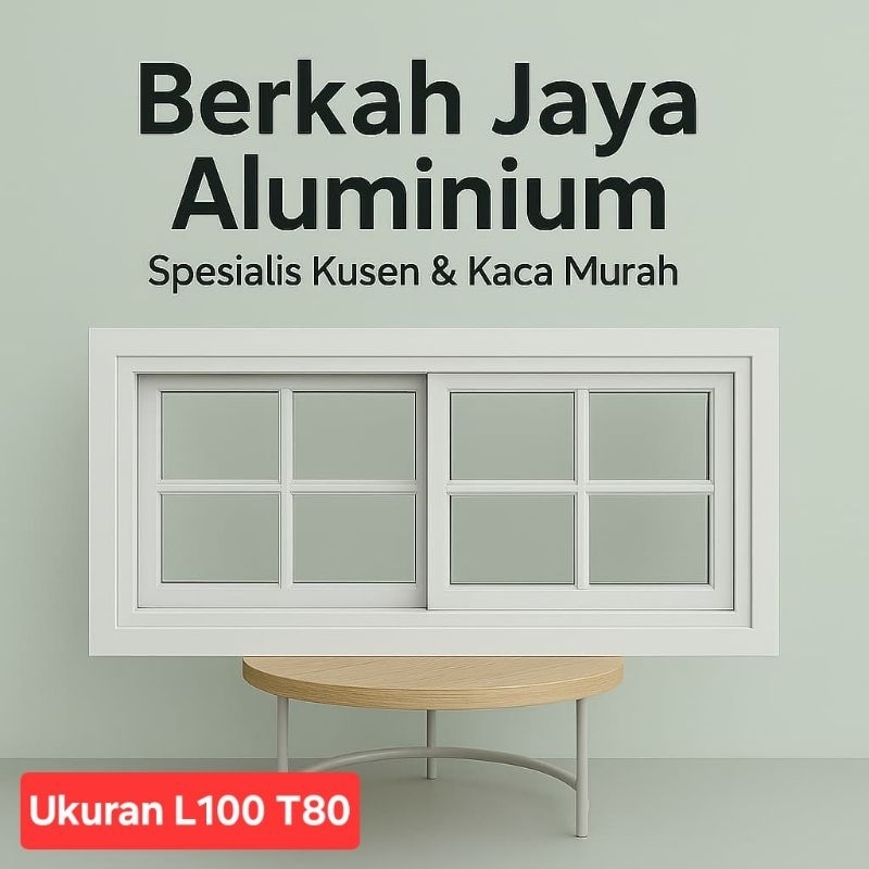 Jendela alumunium sleding/geser ornament 100x80