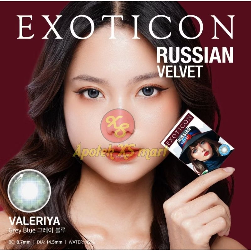 SOFTLENS RUSSIAN VELVET VALERIYA (GREY BLUE) NORMAL DAN MINUS