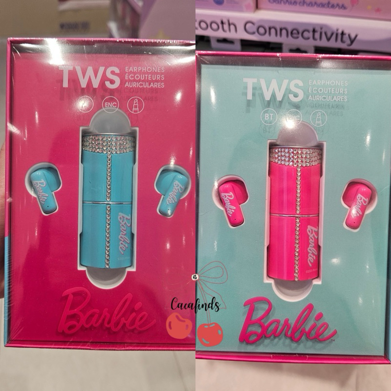 MINISO x Barbie‼️AirPods Barbie Bentuk Lipstik atas Glitter Spesial 65th Barbie Anniversary Mini TWS