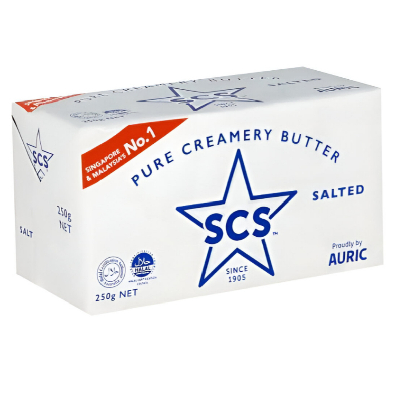 

SCS PURE CREAMERY BUTTER SALTED MENTEGA NO.1 SINGAPURA 250g ORGIN NEW ZEALAND - VEGETARIAN - HALAL