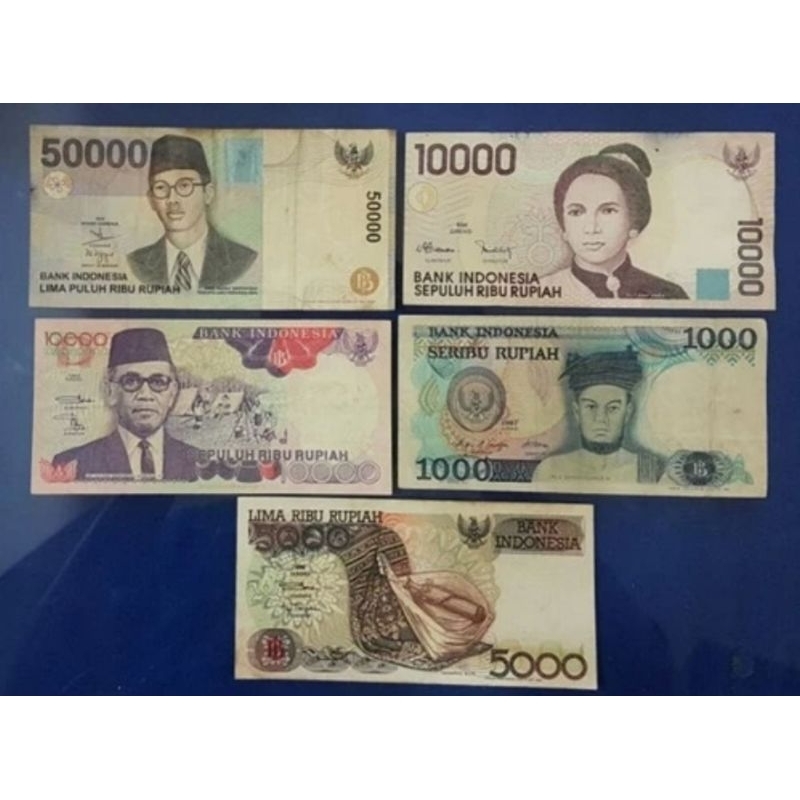 PAKET HEMAT UANG KUNO INDONESIA 5 LEMBAR