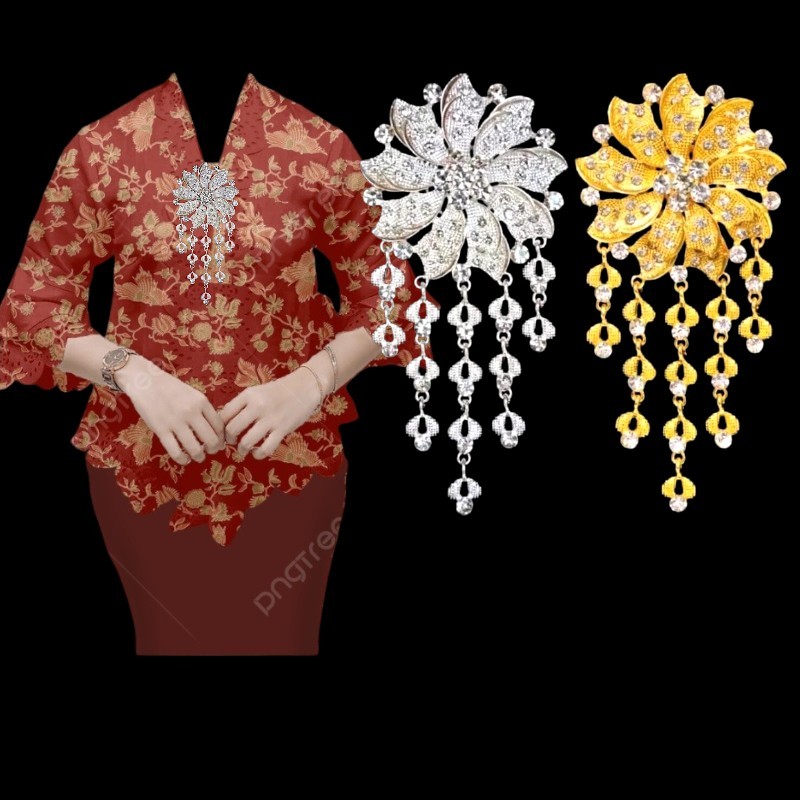 Bros Baju Kebaya jurai Bunga Kipas Kutubaru Aksesoris baju Kebaya Bros Jurai