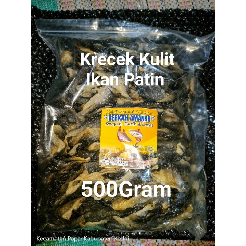 

500Gram Krecek Keripik Kulit Ikan Patin Aluman/Setengah Matang