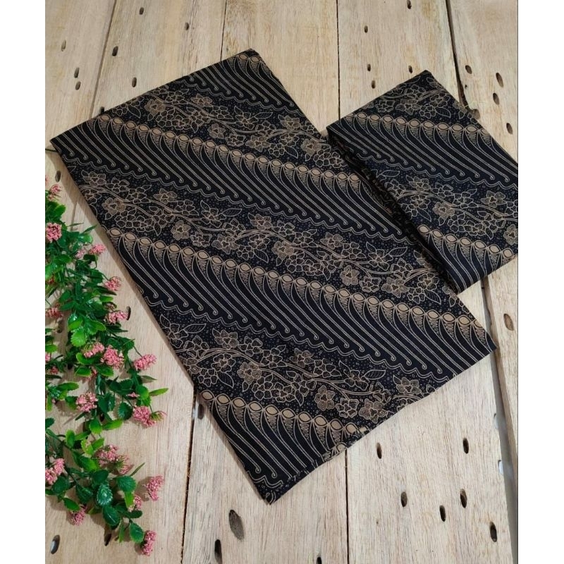 Kain Batik Halus Kain Warna Coklat Muda Warna Cream Kain Batik Printing Kain Meteran Bahan Baju Bati