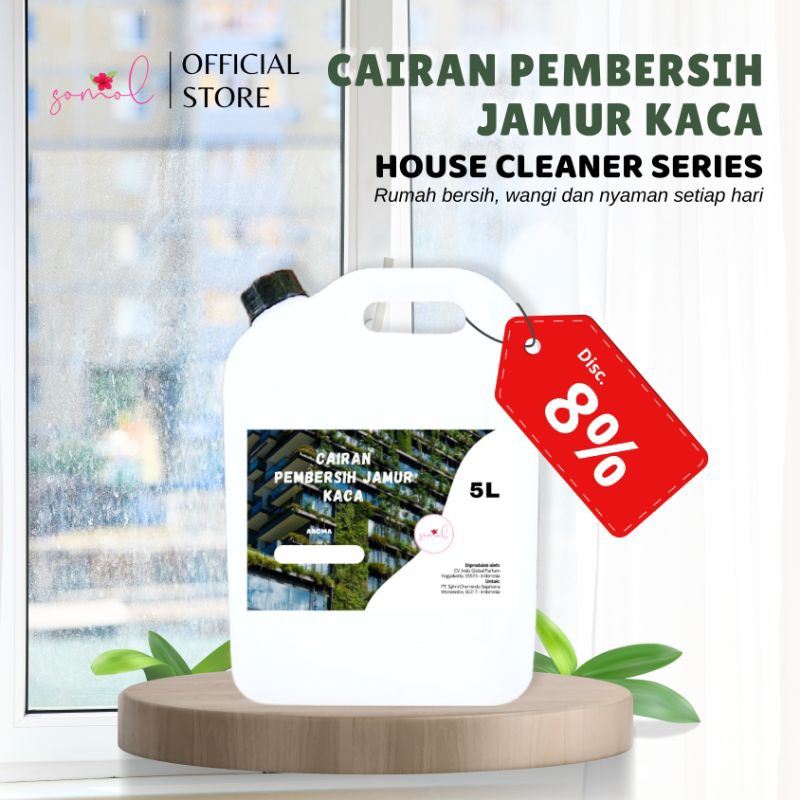 SOMOL CAIRAN PEMBERSIH JAMUR KACA 5Liter  - PEMBERSIH JAMUR KACA / JAMUR KACA / OBAT JAMUR KACA / JE