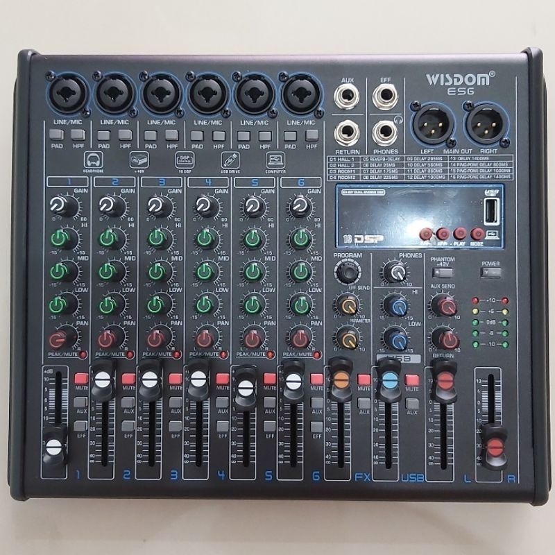 MIXER WISDOM ES6 6 CHANNEL , DSP 16