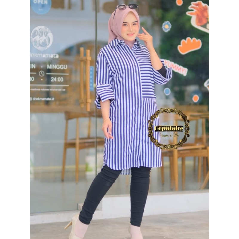 TUNIK MOTIF GARIS-GARIS TERBARU