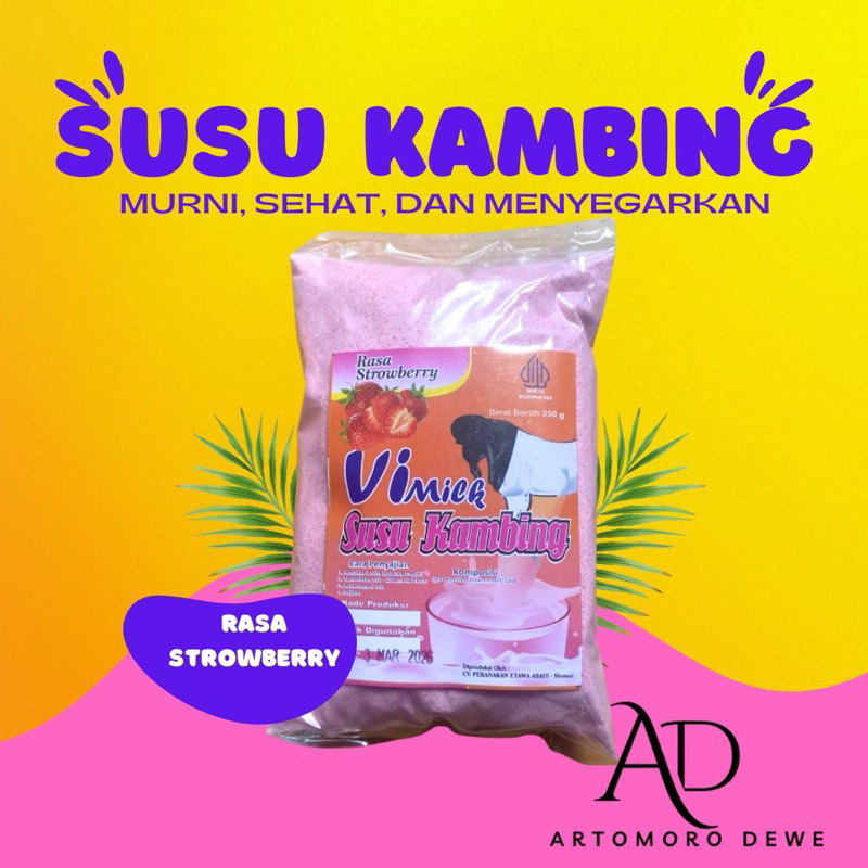 

Susu Kambing Etawa Rasa Stroberi 250g
