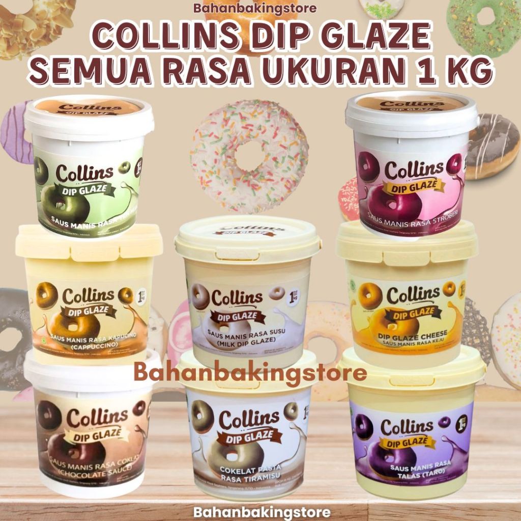 

COLLINS SEMUA RASA DIP GLAZE UKURAN 1 KG 1 EMBER | COLINS SELAI MANIS UKURAN PAIL UNTUK TOPING DONAT KUE DAN MAKANAN 1KG