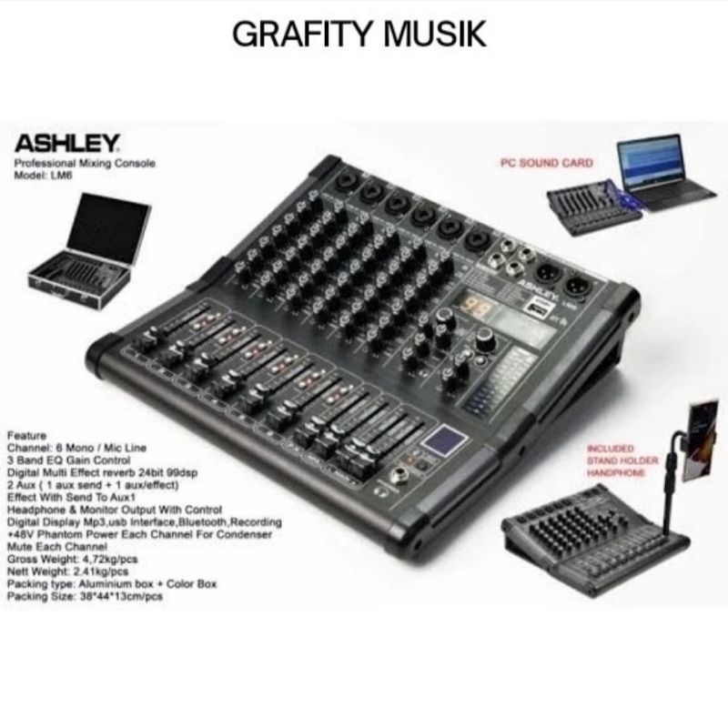 Mixer 6 Channel ASHLEY LM6 LM 6 Original ASHLEY