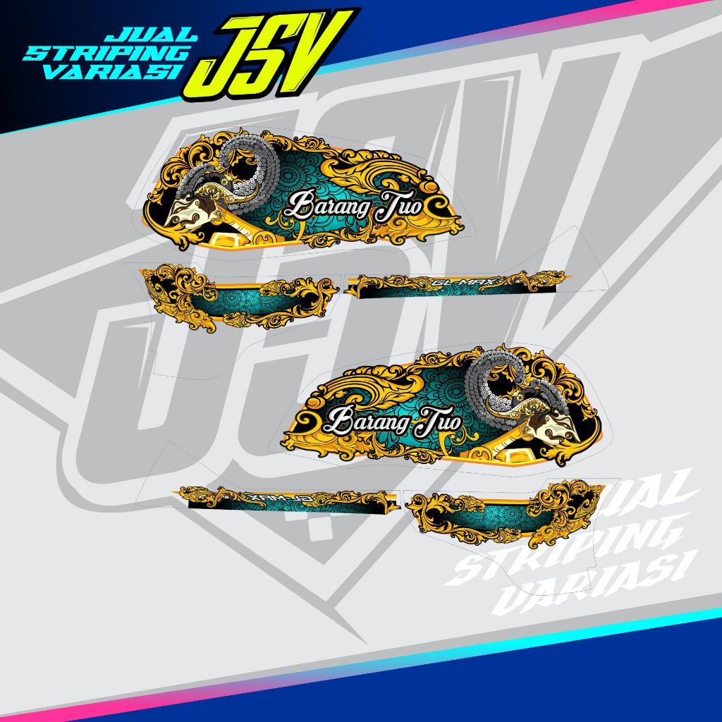 Striping Honda GL Pro WAYANG ARUJUNA Variasi Stiker Honda GL 100