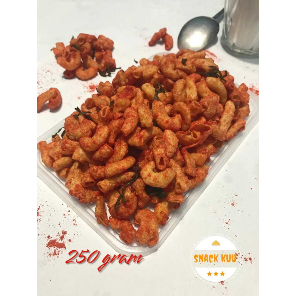

250 gr Makroni Bantet Pedas Asin Gurih Kiloan Murah