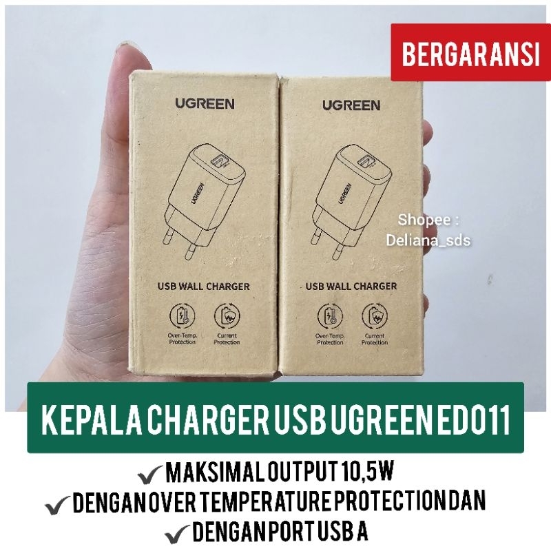 Kepala Charger Ugreen ED011 Bergaransi Kepala Charger USB Ugreen ED011