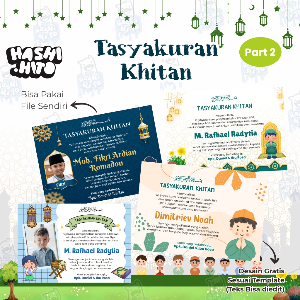 

STIKER KHITAN / TASYAKURAN ANAK LAKI - LAKI / WALIMATUL KHITAN / SUNAT PART2 / SYUKURAN KHITAN / KHITANAN / TASYAKURAN / AQIQAH / TEDHAK SITEN / TURUN TANAH