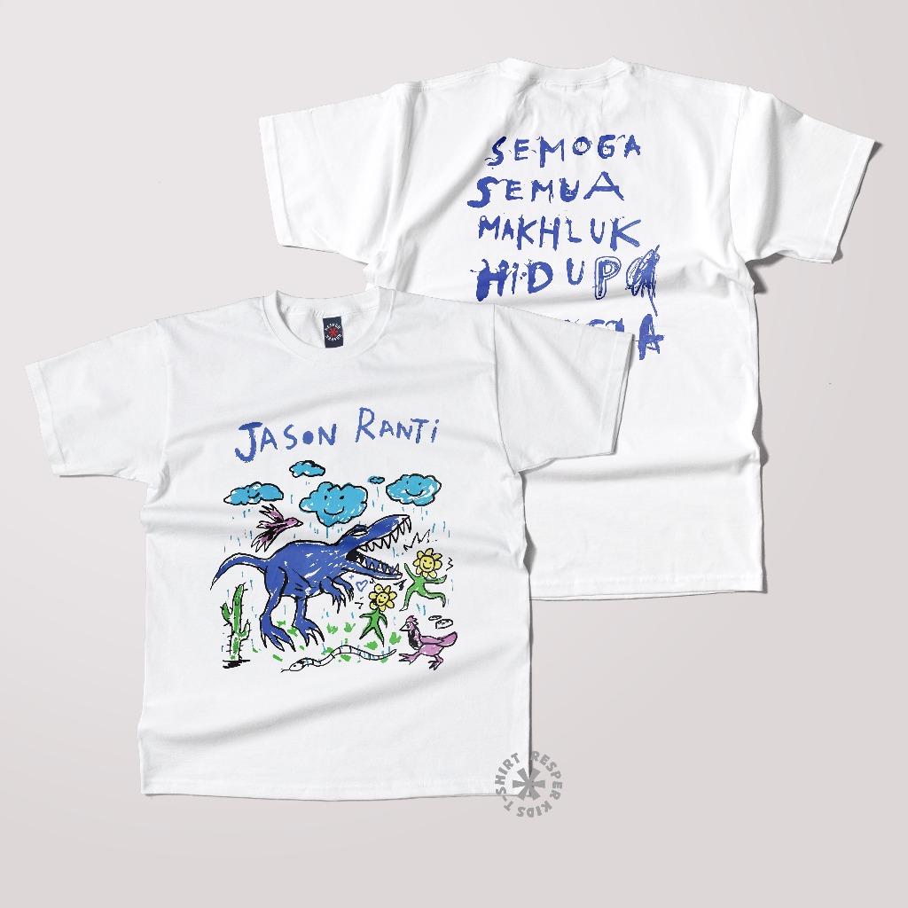 Baju Anak Band JASON RANTI SEMOGA SEMUA MAKHLUK HIDUP BAHAGIA Kaos Jason Ranti Anak