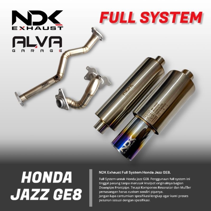 Knalpot Racing Jazz GE8 Fulset Bass Harian NDK EXHAUST