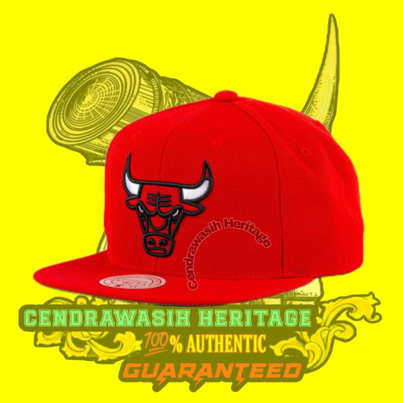 Mitchell And Ness Chicago Bulls Nba Team Ground Red Snapback 100% Authentic