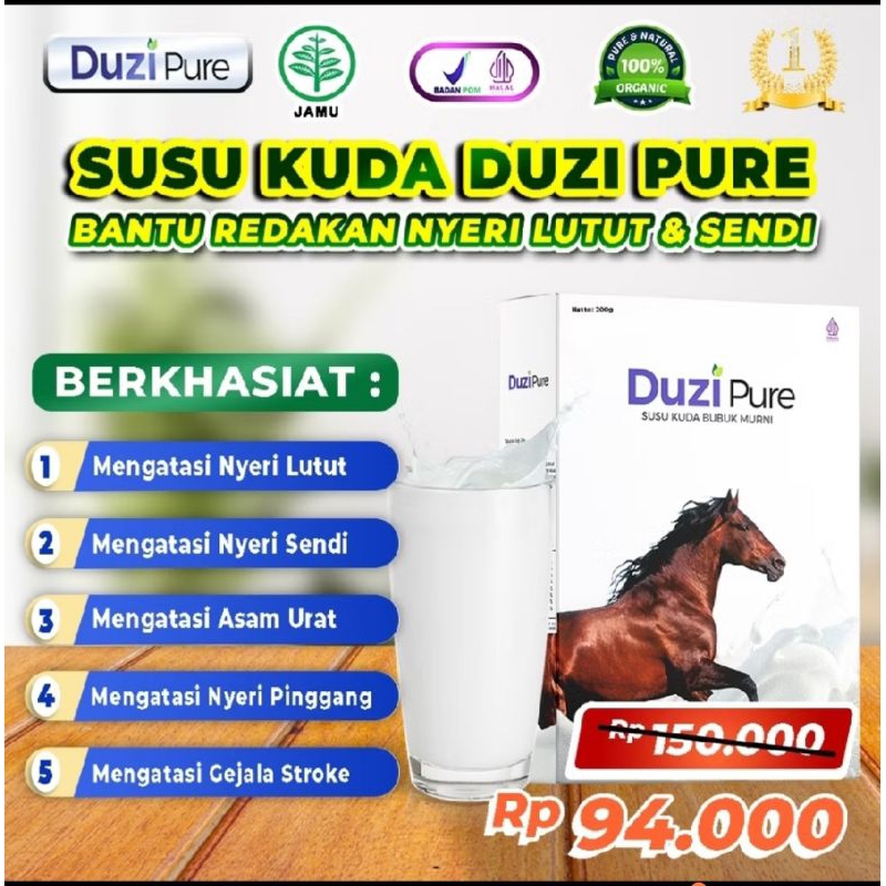 

Duzi Pure - Susu Kuda Lombok Bubuk 200 Gram 1 Box