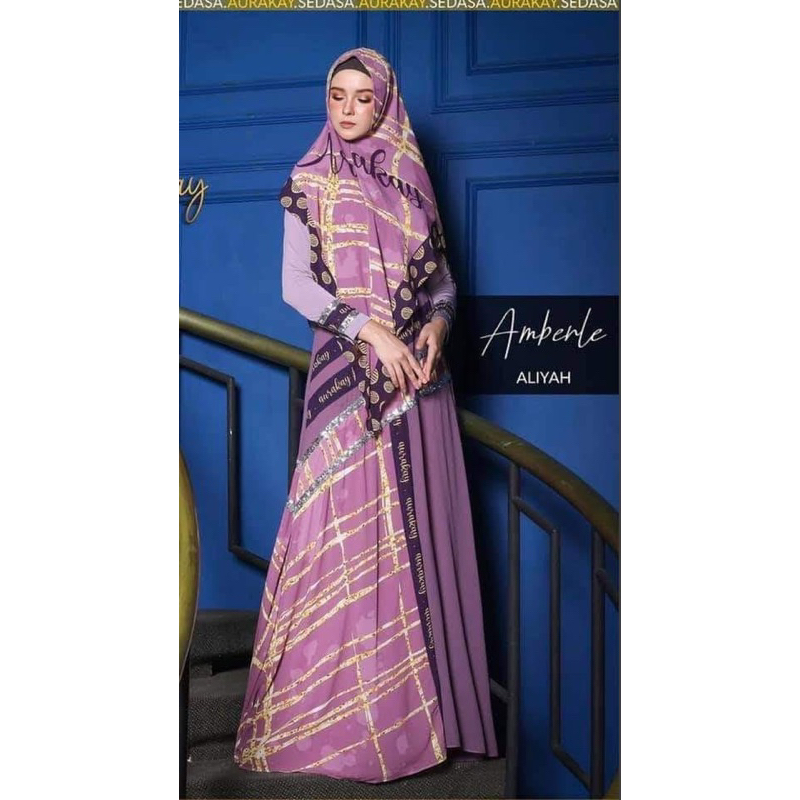 GAMIS SET KHIMAR ALIYAH BY AURAKAY /BAJU MUSLIMAH SET KHIMAR MEWAH PREMIUM