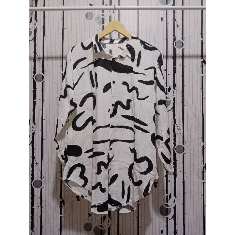 HANNUM tunik motif katun rayon kemeja atasan wanita premium