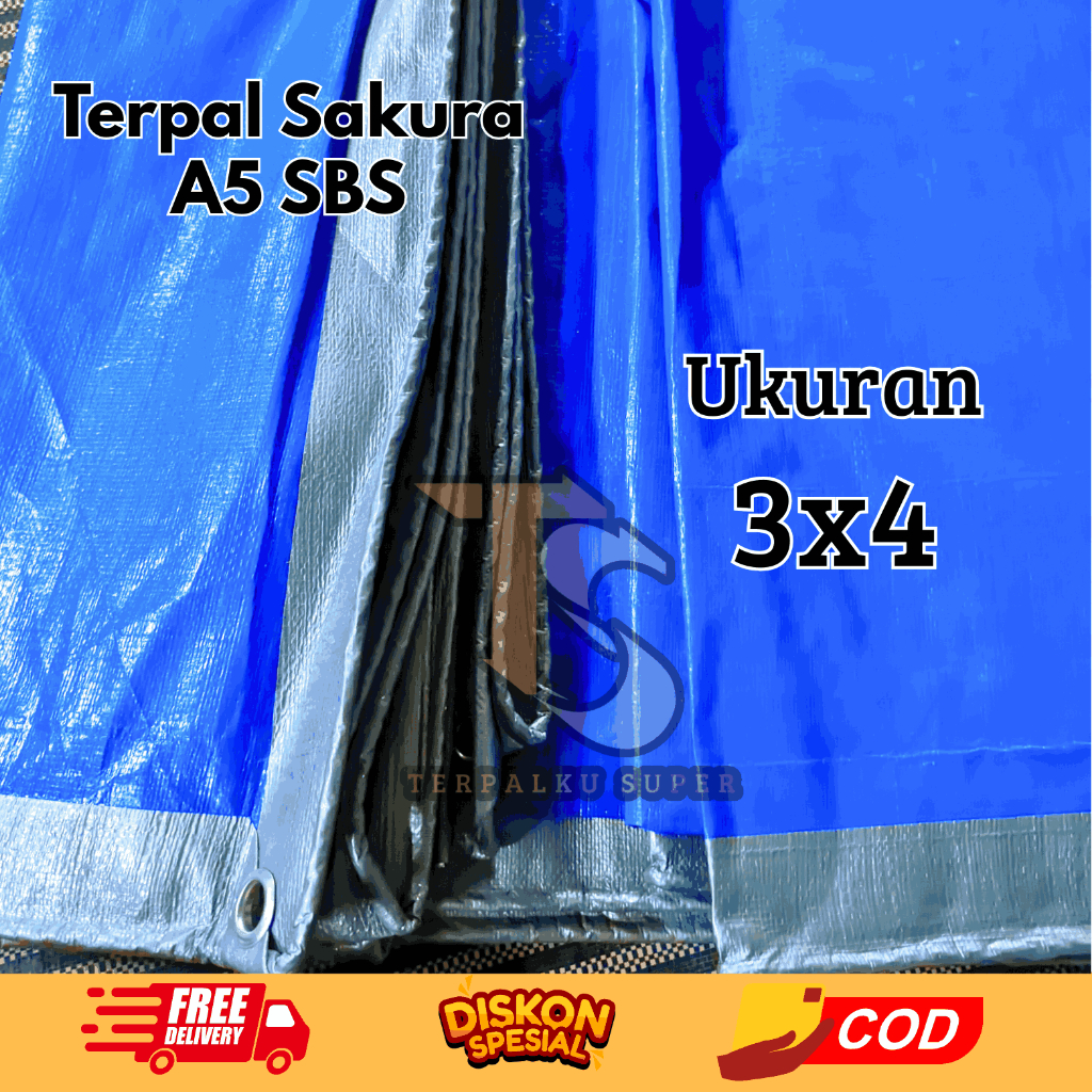 Terpal Ukuran 3x4 Terpal Sakura Bahan Tebal Terpal Lembaran Serbaguna