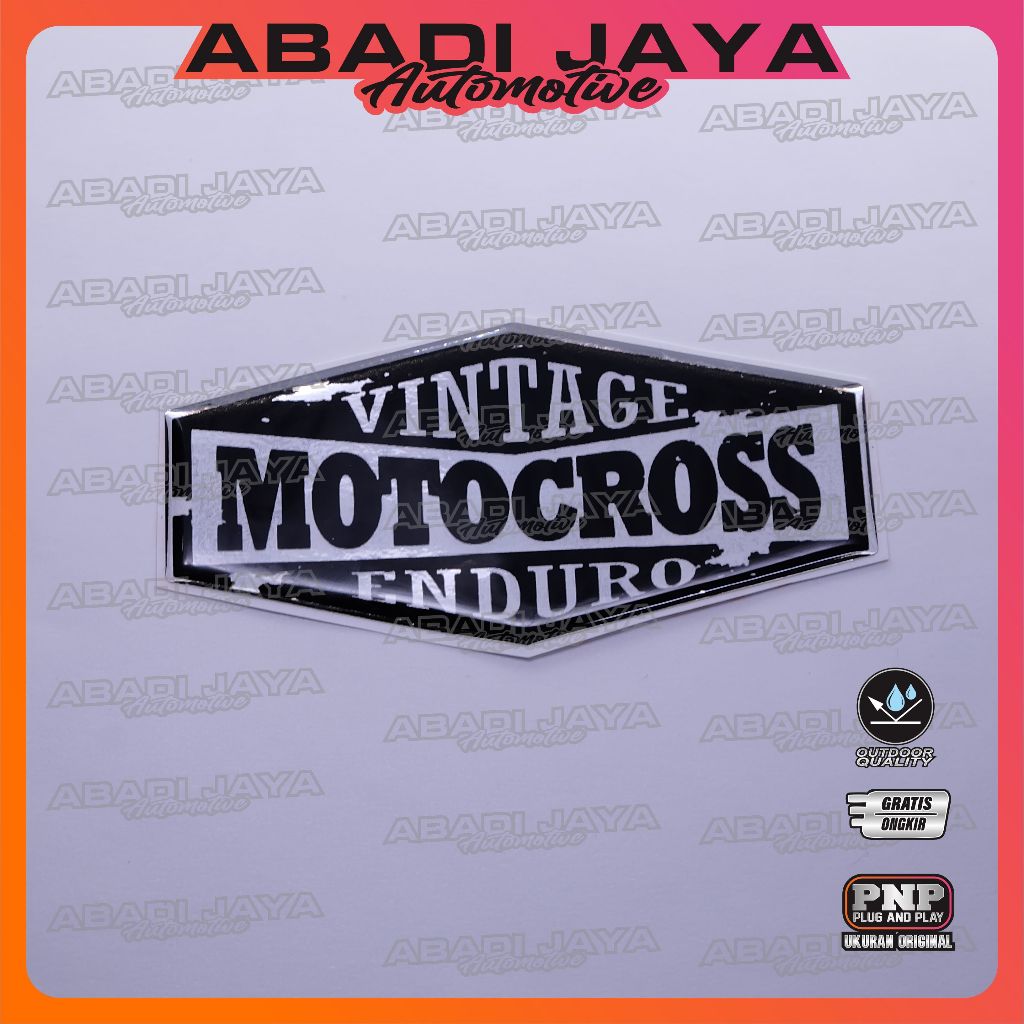 Emblem logo vintage motocross / emblem timbul trail vintage / sticker trail jadul / stiker logo vint