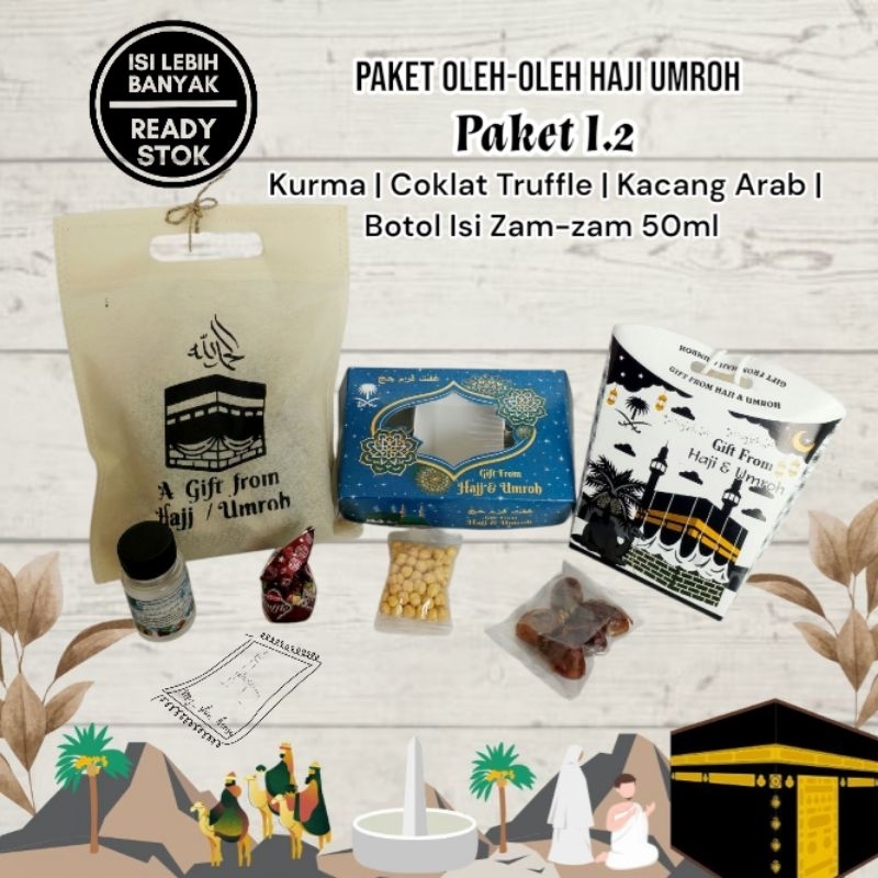 

Paket I.2 oleh oleh haji umroh berkualitas kurma kacang arab coklat zam-zam